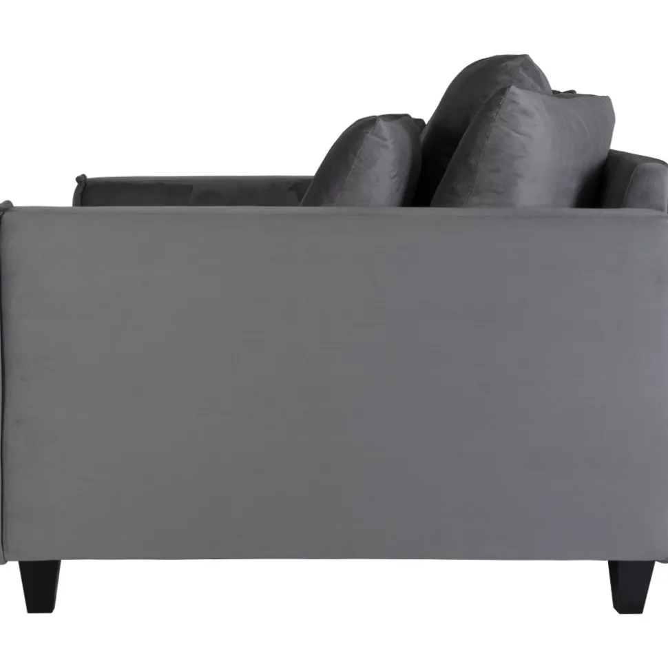 Stor fåtölj i mörkgrå sammet - 138 cm bred + Textilrengöring för möbler