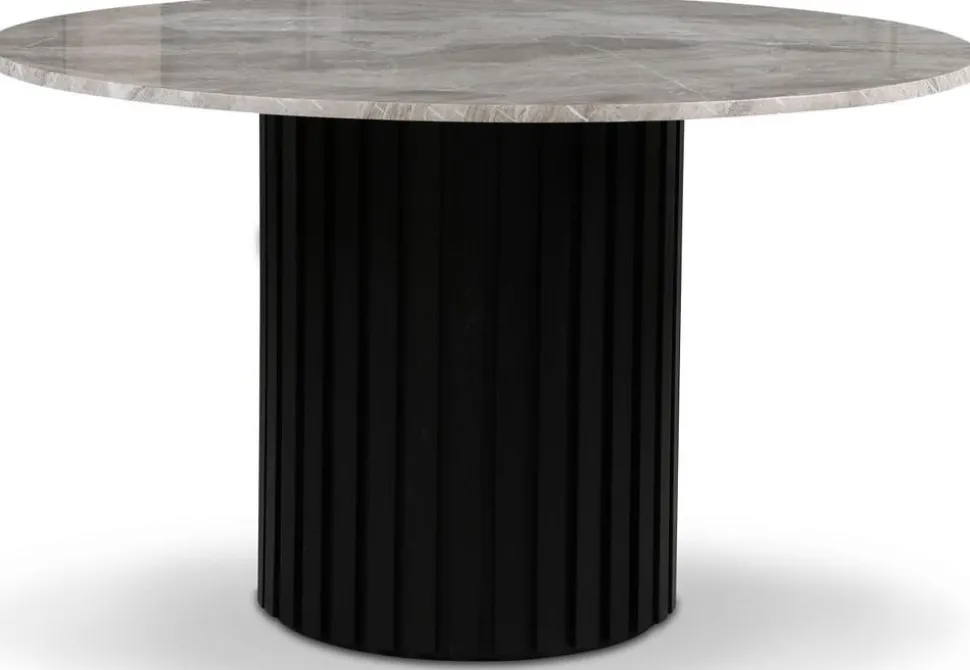 Sumo matbord i marmor Ø130cm - Svartbets / gråbeige marmor