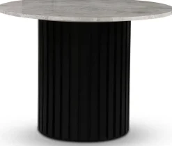 Sumo runt marmorbord Ø105 cm med svartbetsat underrede