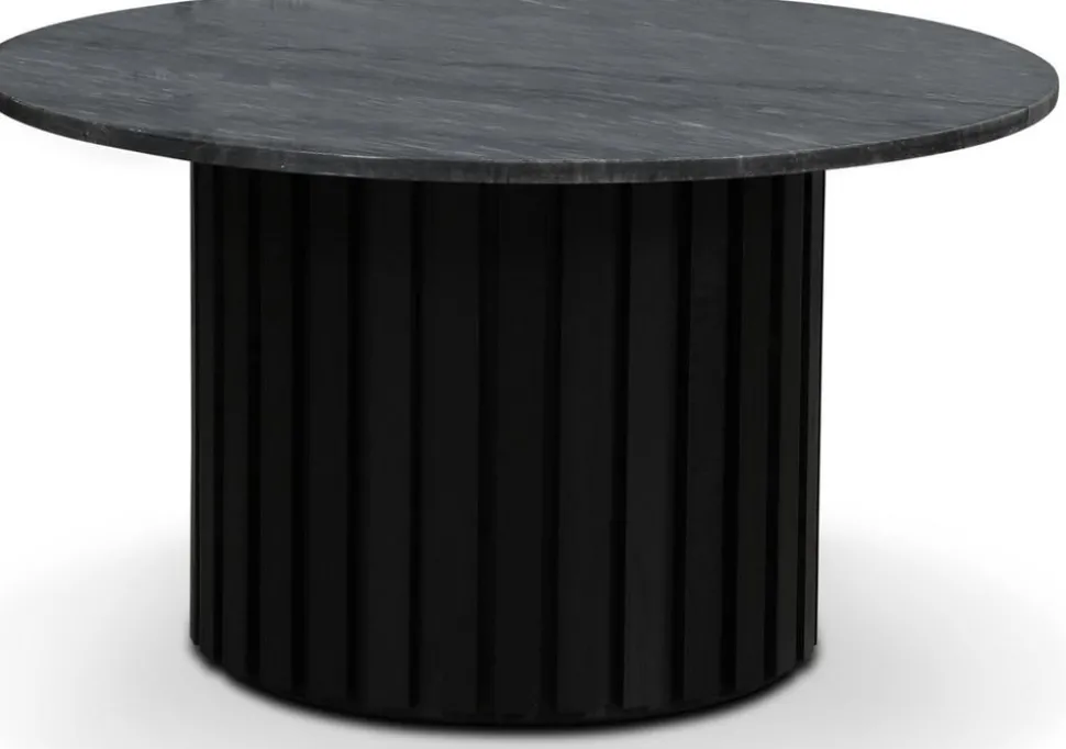 Sumo Soffbord i marmor Ø85 - Svartbets / Grå marmor