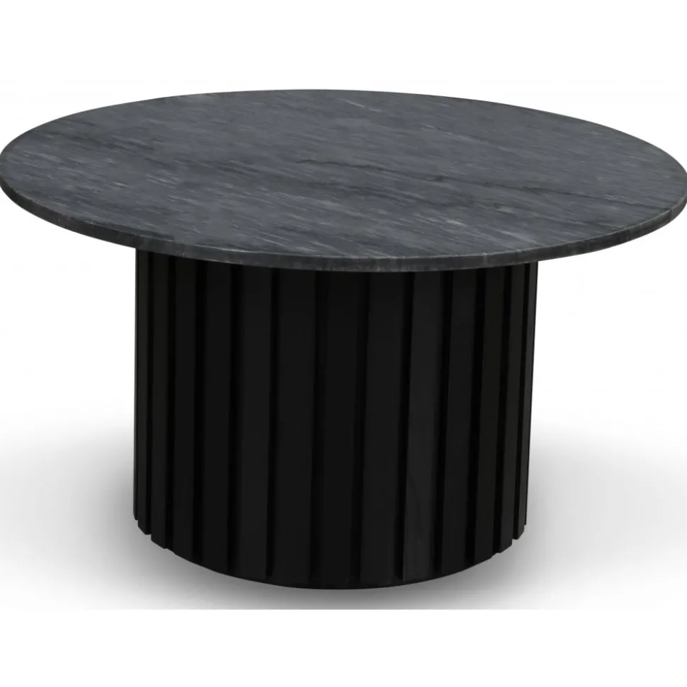 Sumo Soffbord i marmor Ø85 - Svartbets / Grå marmor