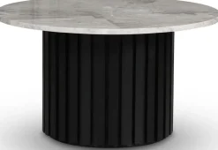 Sumo Soffbord i marmor Ø85 - Svartbets / Gråbeige marmor