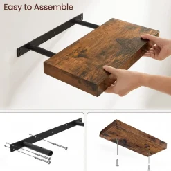 Sussex vägghylla 40 x 20 cm - Brun