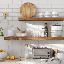 Sussex vägghylla 40 x 20 cm - Brun