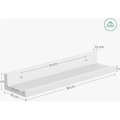 Suwon vägghylla 38 cm, 3-pack - Vit