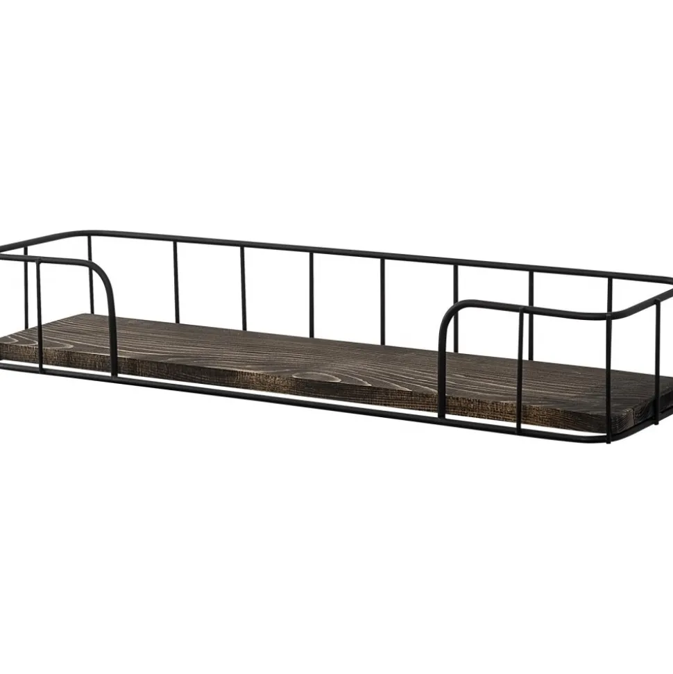 Syringa vägghylla - Svart/natur