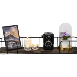 Syringa vägghylla - Svart/natur