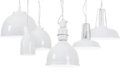 Taklampa Ø35 cm vitackad metall