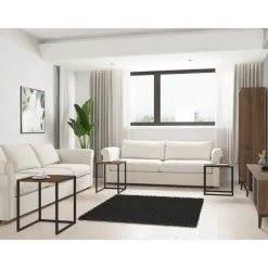 Tali satsbord 34/39/44 x 45 cm - Svart/valnöt