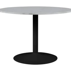 Tarifa matbord Ø110 cm - Vit marmor/svart