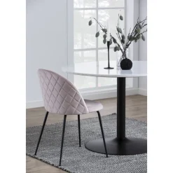 Tarifa matbord Ø110 cm - Vit marmor/svart