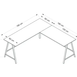Team hörnskrivbord 180 x 60 cm - Mörkbrun
