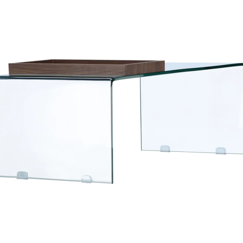 Telemark soffbord 110 x 50 cm - Transparent/Valnöt