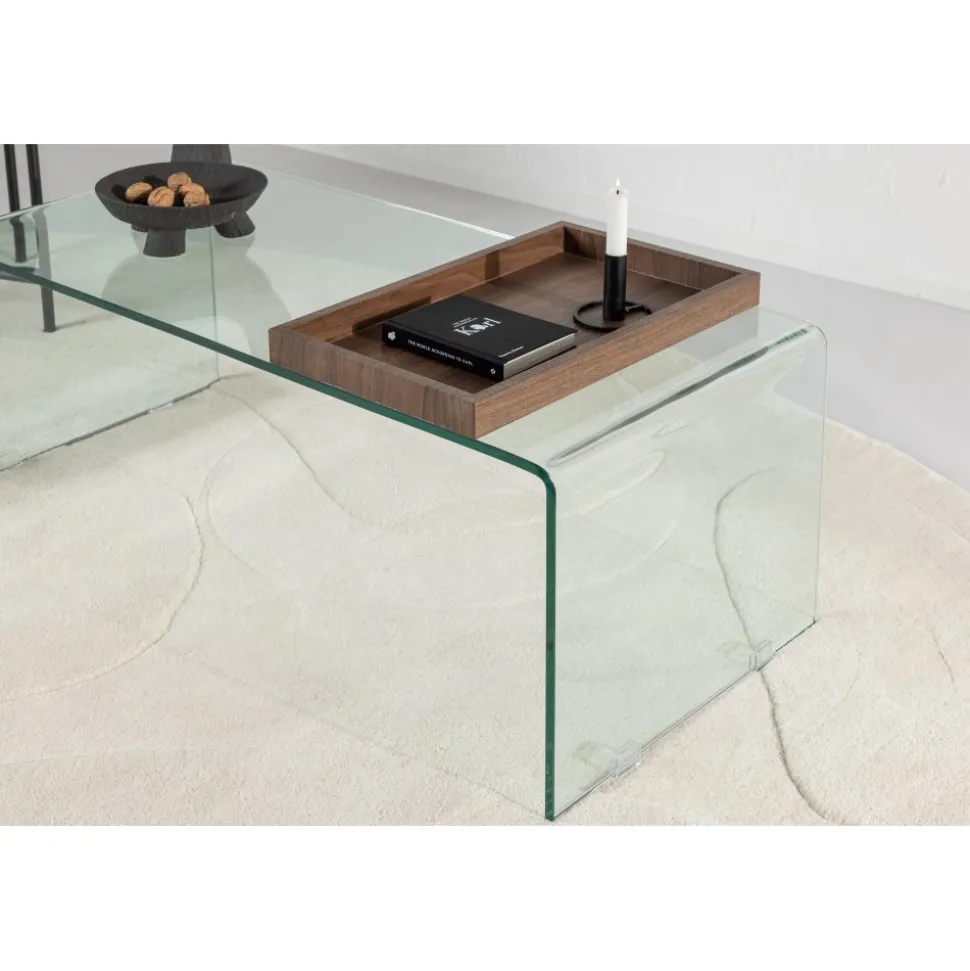 Telemark soffbord 110 x 50 cm - Transparent/Valnöt