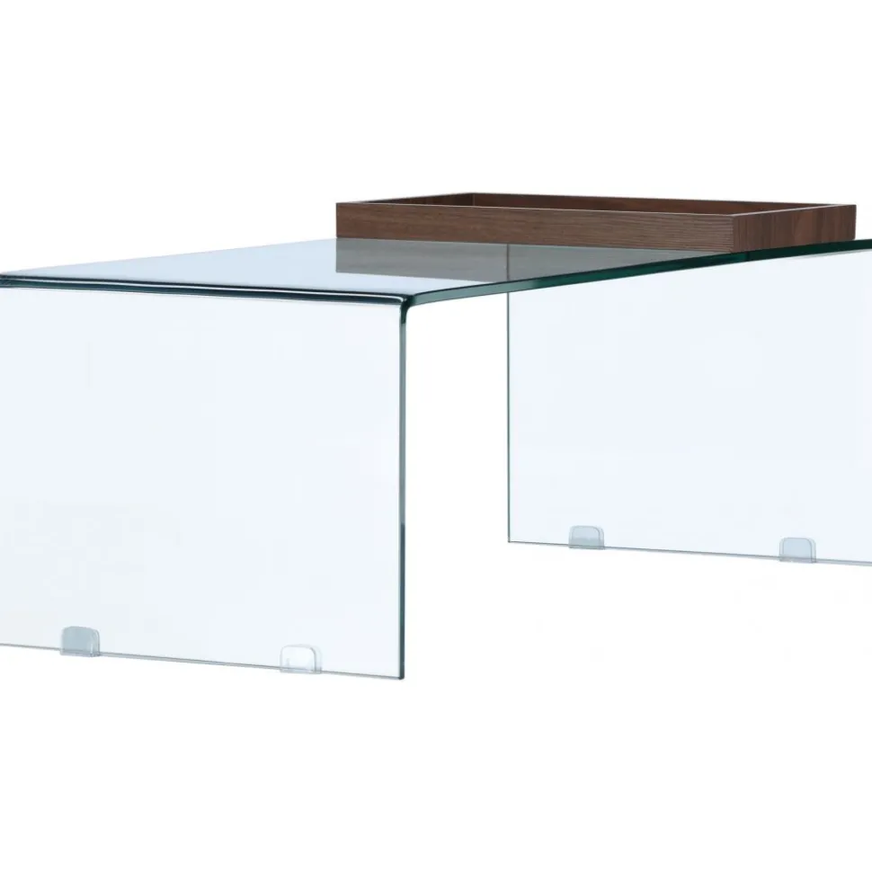 Telemark soffbord 110 x 50 cm - Transparent/Valnöt