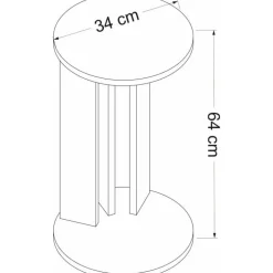 Telstar sidobord Ø34 cm - Valnöt/antracit