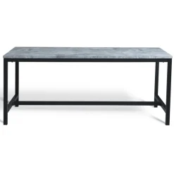 Texas matgrupp med 8 st Texas matstolar Brun PU + Texas matbord betong 200x100 cm + 8.00 x Stolsdyna