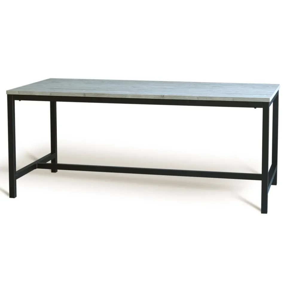 Texas matgrupp med 6 st Texas matstolar Brun PU + Texas matbord whitewash 180x90 cm + 6.00 x Stolsdyna