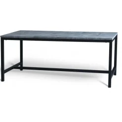 Texas matgrupp med 8 st Texas matstolar Svart PU + Texas matbord betong 200 cm