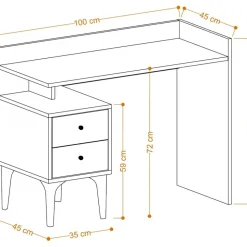 Tick skrivbord 100 x 45 cm - Ek