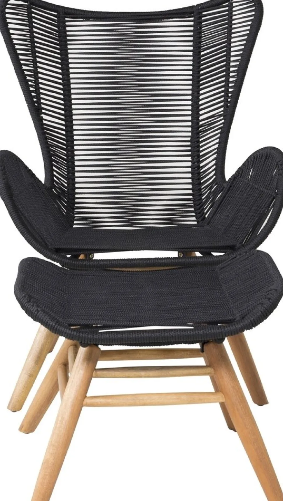 Tingeling fåtölj - Svart/Natur + Textilskydd för utemöbler