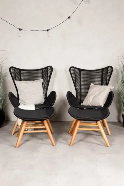 Tingeling fåtölj - Svart/Natur