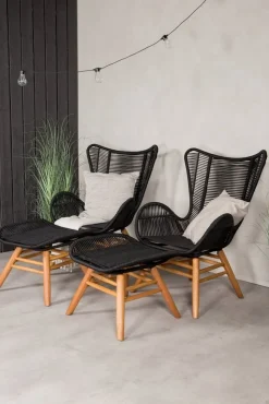 Tingeling fåtölj - Svart/Natur