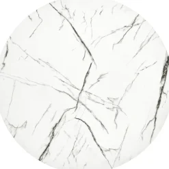 Tisvilde soffbord Ø55 cm - Vit marmor/svart