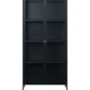 Toddy svart metallskåp med glasdörrar H190 cm