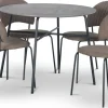 Tofta matgrupp Ø100 cm bord i betongimitation + 4 st Hogrän bruna stolar + 4.00 x Stolsdyna