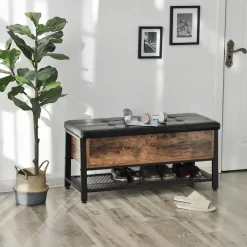 Tomas hallbänk 100 cm - Brun/svart