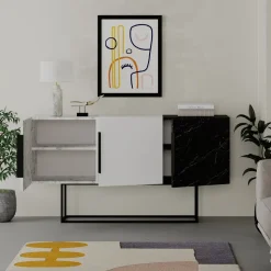 Tontini skänk - Vit/svart