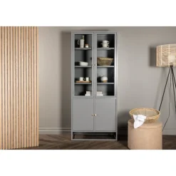 Torsnäs vitrinskåp - Ljusgrå