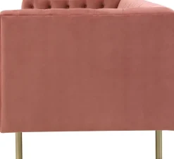 Toto 3-sits rosa soffa med guldiga ben