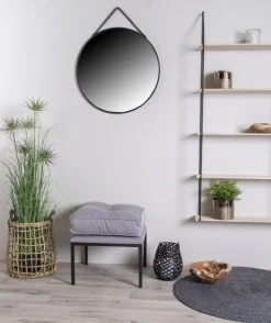 Trapani Spegel - Svart - Ø60 + Karta med möbeltassar på köpet!