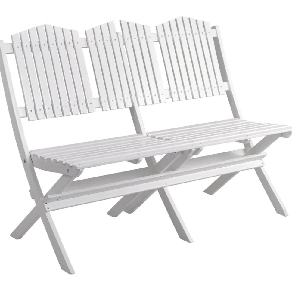 Trädgårdssoffa Vit - Haväng + Textilskydd för utemöbler