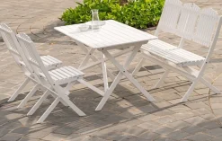 Trädgårdssoffa Vit - Haväng + Textilskydd för utemöbler