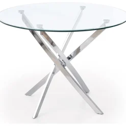 Trend runt glasbord Ø100 cm med kromat underrede