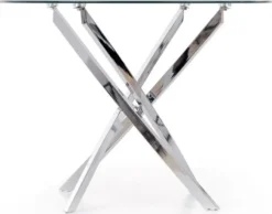 Trend runt glasbord Ø100 cm med kromat underrede