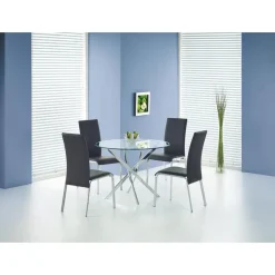 Trend runt glasbord Ø100 cm med kromat underrede