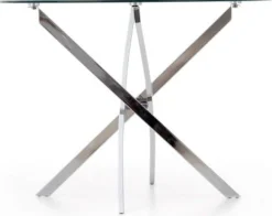 Trend runt glasbord Ø100 cm med kromat underrede + Textilrengöring för möbler