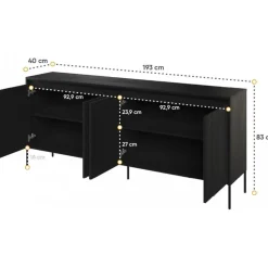 Trend skänk B193 cm - Svart