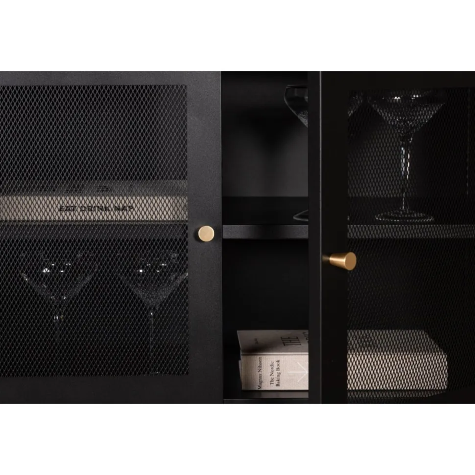 Trerike skänk - Svart + Möbeltassar