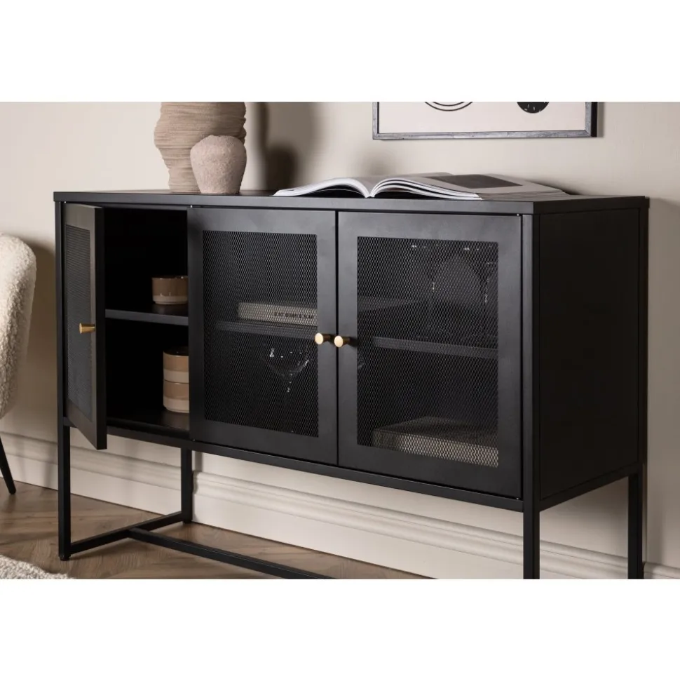 Trerike skänk - Svart + Möbeltassar