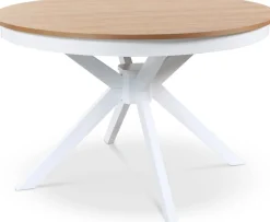 Tromsö runt matbord 120 cm - Vit / Ek + Möbeltassar