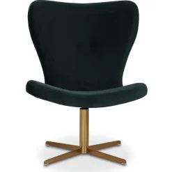 Tulpan designfåtölj - Grön Sammet / Mässing + Textilrengöring för möbler