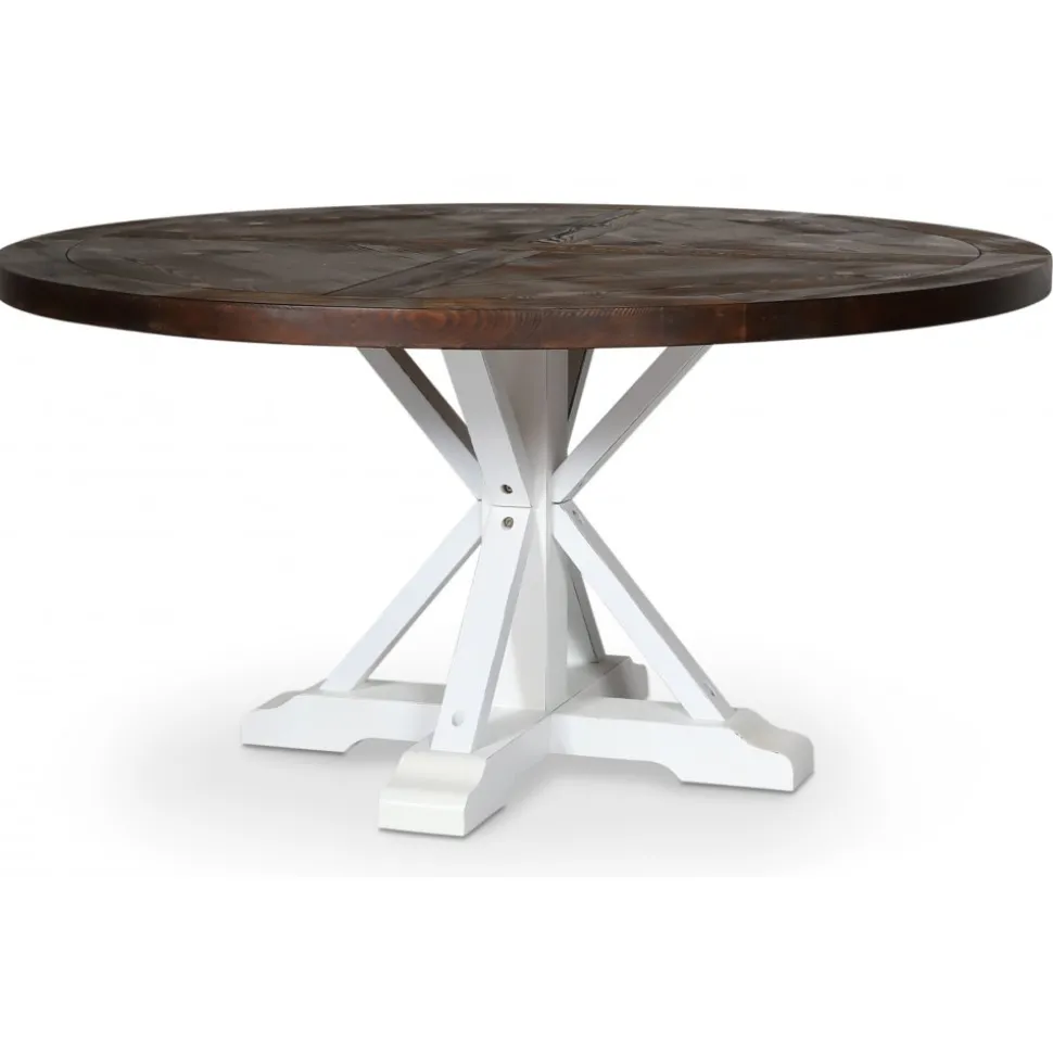 Tuva runt matbord Ø150 cm - Brun / Vit