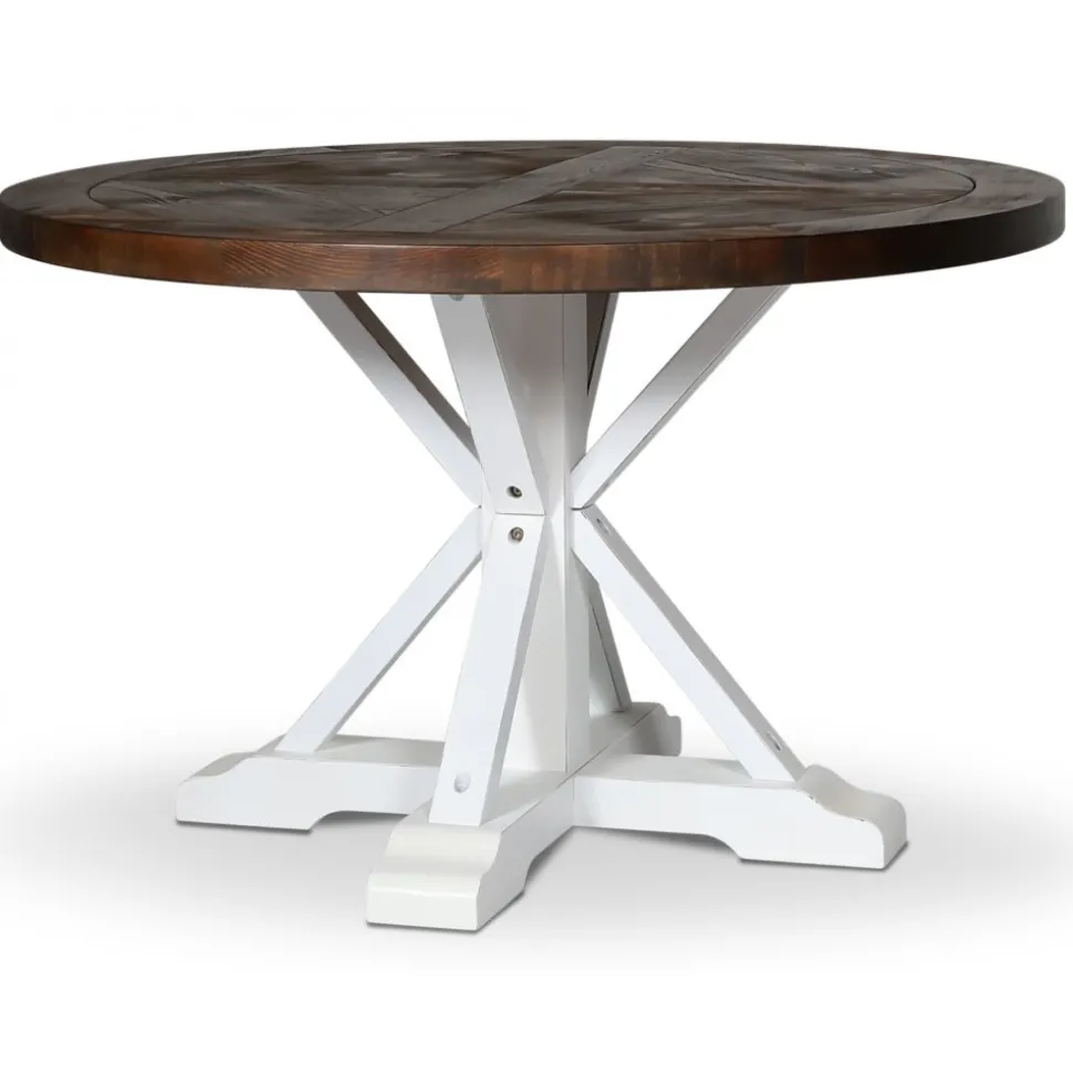 Tuva runt matbord Ø120 cm - Brun / Vit