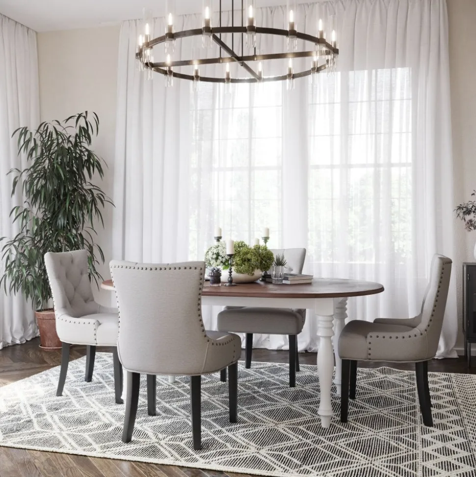 Tuva stol beige tyg med svarta ben