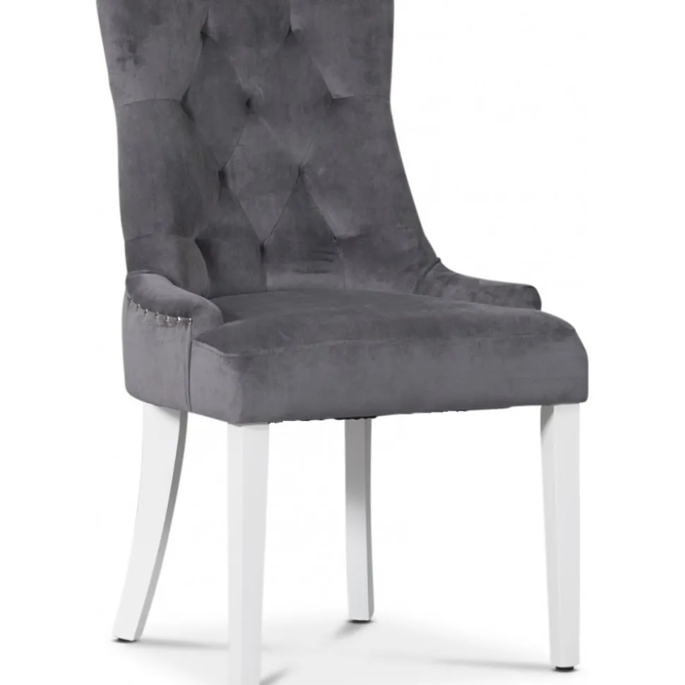 Tuva Stol i grå sammet + Textilrengöring för möbler